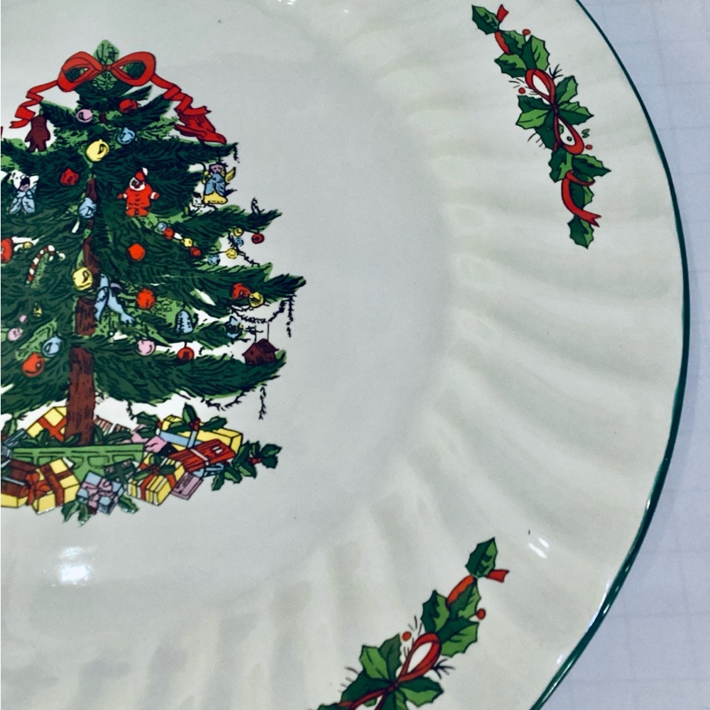 Christmas Village Christmas Tree Dinner Plate – 10.5” Porcelain Display Piece - Picture 2 of 4